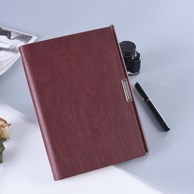 Faux Leather Cover Notebook A5 Ring Binder Magnetic Button Note